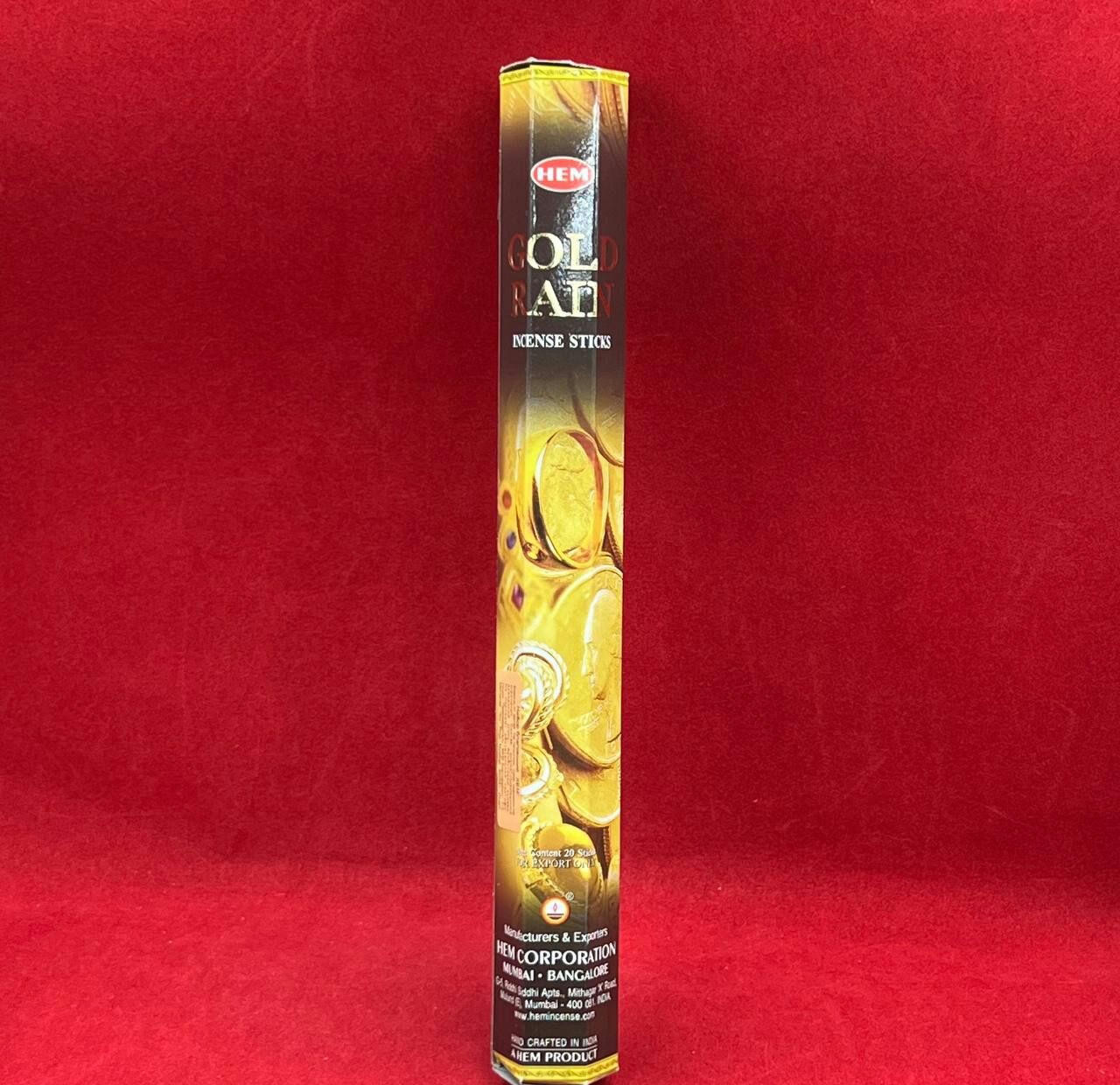 Благовония Hem Gold Rain «Золотой Дождь» Бергамот и Пачули Благовония Hem Gold Rain «Золотой Дождь» Бергамот и Пачули